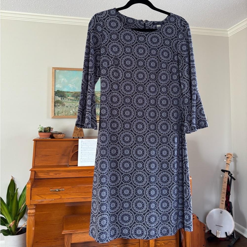Tommy Hilfiger Blue Sheath Dress with Bell Sleeves